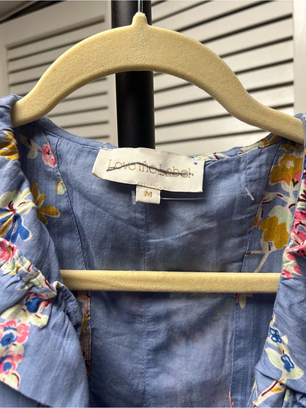 Nwot Ruffled Floral Mini Dress in Light Blue - Picture 2 of 8